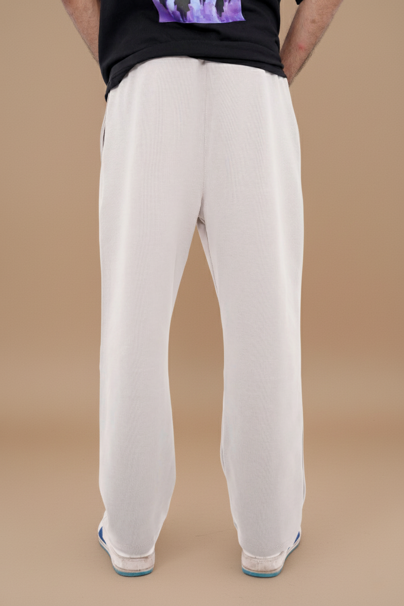 OFF-WHITE WAFFLE KNIT RELAXED-FIT TROUSERS