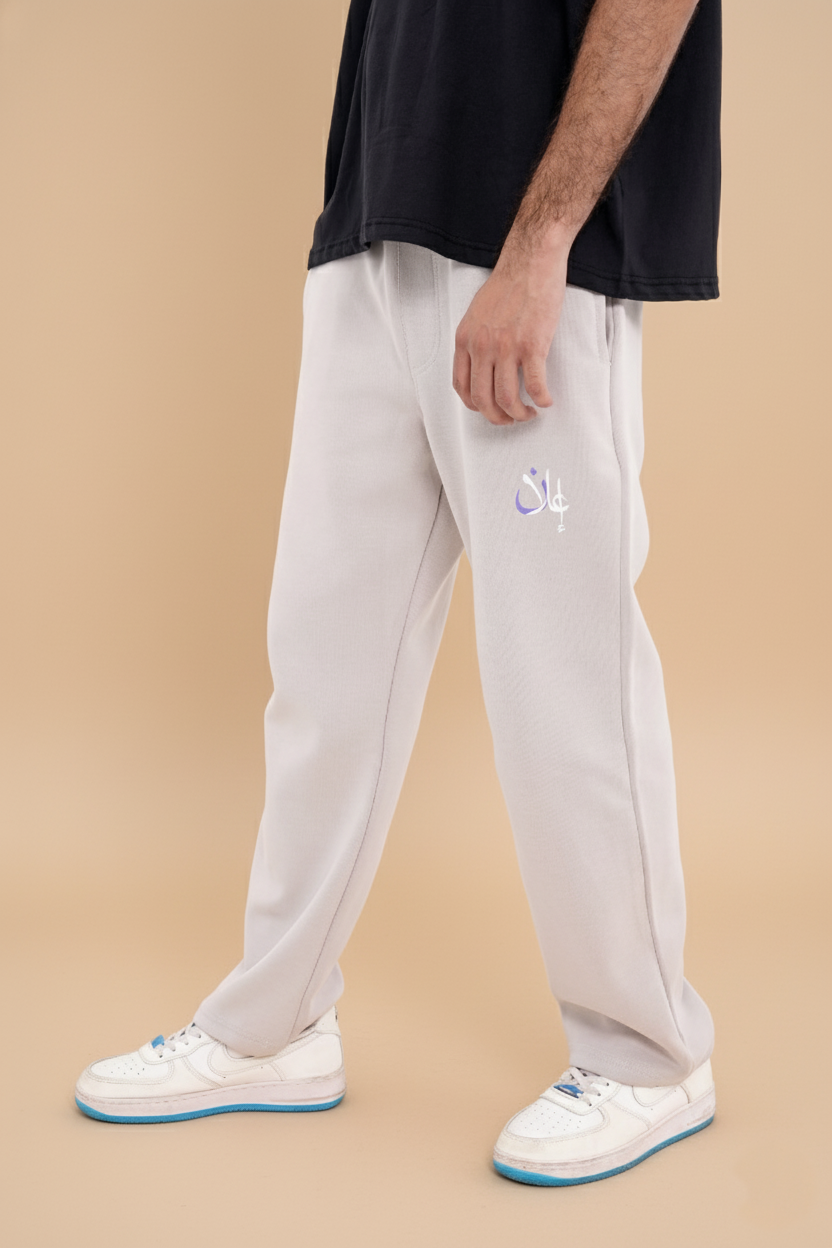 OFF-WHITE WAFFLE KNIT RELAXED-FIT TROUSERS